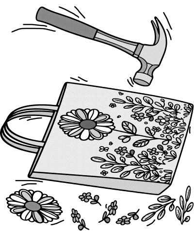 Blumenprint auf Tasche