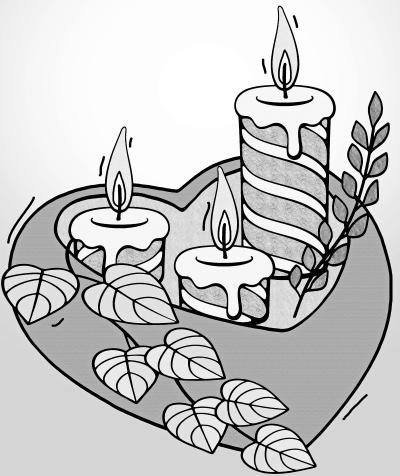Kerzengesteck im Herz-Teller