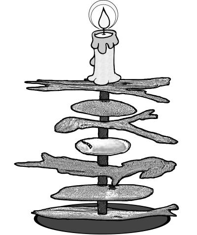 2-erlei Schwemmholz-Kerzenständer